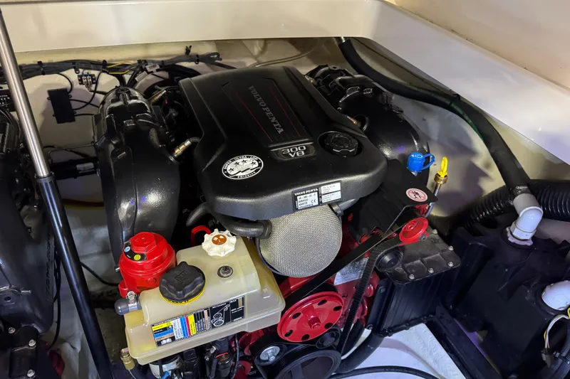 Slide: The Image of Engine compartment of 2016 Chaparral 307 SSX with Volvo Penta 300 V8 engine. - 17