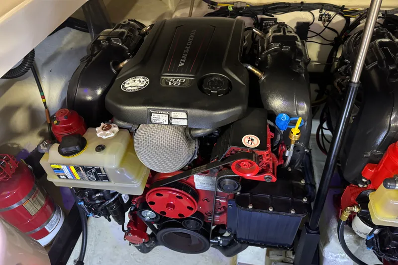 Slide: The Image of Engine compartment of a 2016 Chaparral 307 SSX with Volvo Penta 300 V8 engine. - 16