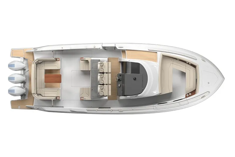 Slide: The Image of Manufacturer Provided Image: Top view of 2024 Tiara Yachts 38 LS luxury boat layout. - 49