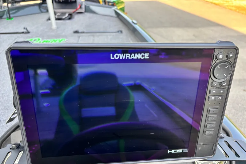 Slide: The Image of Lowrance HDS-12 fishfinder on 2025 Ranger RT198P boat dashboard. - 7