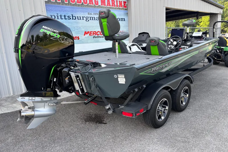 Slide: The Image of 2025 Ranger RT198P boat with Mercury Pro XS 150 engine, parked at Pittsburg Marine. - 14