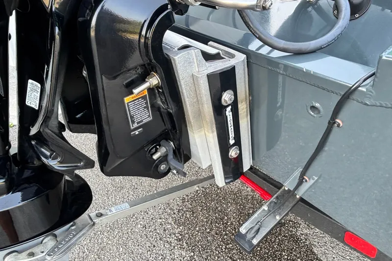 Slide: The Image of 2025 Ranger RT198P boat motor mount detail with SlideMaster bracket. - 13