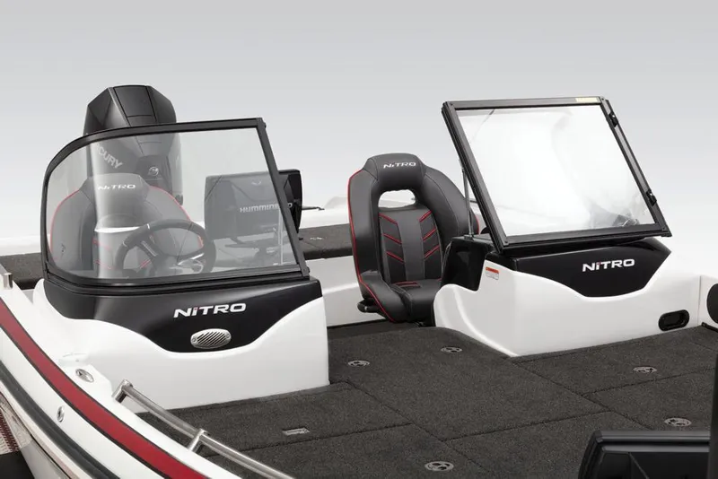 Slide: The Image of 2019 Nitro ZV19 Pro with two seats and windshields, black and white interior. - 20