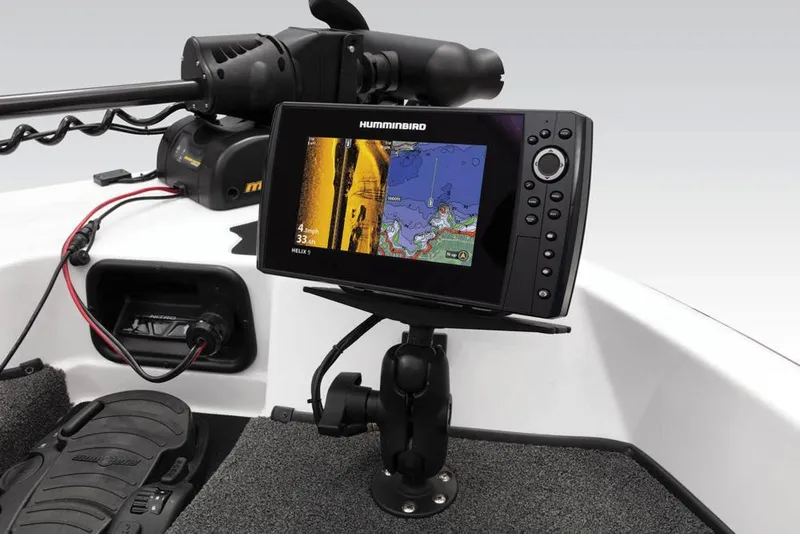 Slide: The Image of A 2019 Nitro ZV19 Pro with a Humminbird fish finder mounted on the deck. - 18