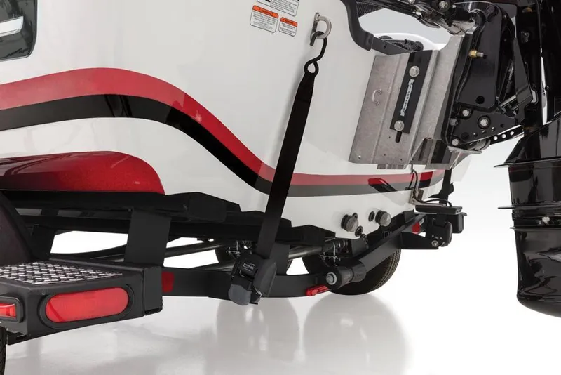 Slide: The Image of Close-up of the rear of a Nitro ZV19 Pro boat with trailer. - 14