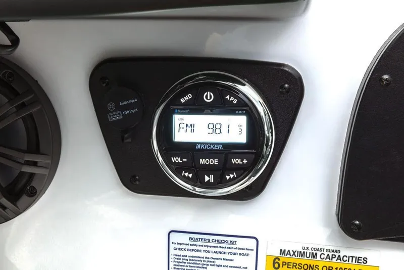 Slide: The Image of The image shows a Kicker audio system on a 2019 Nitro ZV19 Pro boat. - 21
