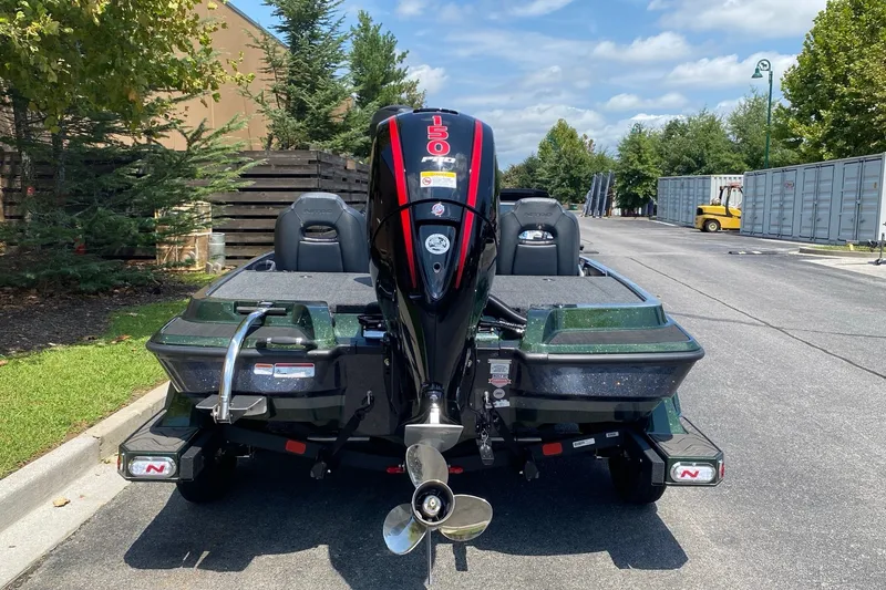Slide: The Image of Rear view of a 2027 Nitro Z18 XL Pro boat with powerful outboard motor. - 3