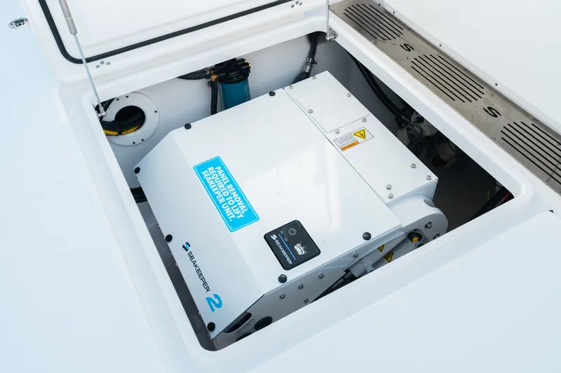 Slide: The Image of 2027 Sportsman Open 302 Center Console featuring Seakeeper 2 stabilization system. - 22