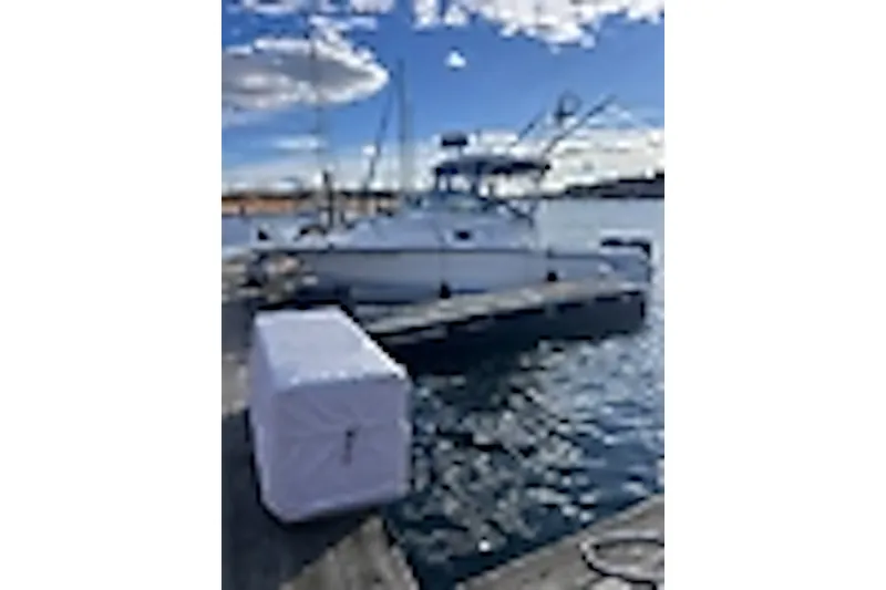The Image of 2003 Triton 2690 WA boat docked at a marina under a blue sky. - 0