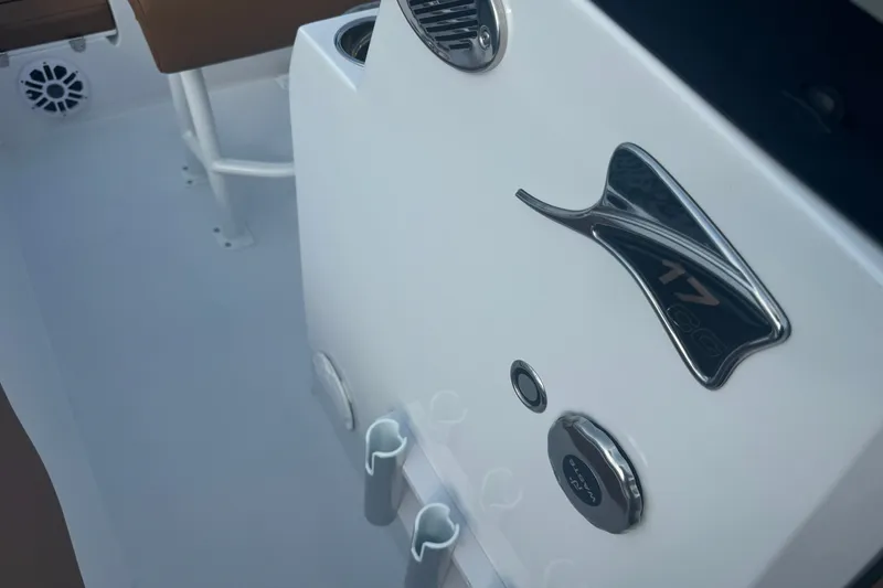 Slide: The Image of 2027 Stingray 17 CC boat interior with sleek design and modern features. - 22