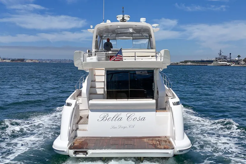 Slide: The Image of Azimut 58 yacht from 2010 cruising in San Diego waters, rear view. - 51