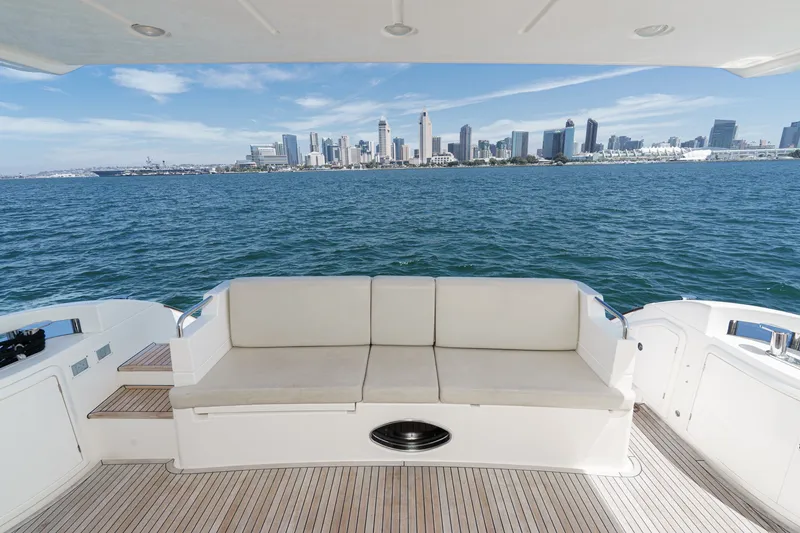 Slide: The Image of Azimut 58 yacht deck with city skyline view, 2010 model. - 57
