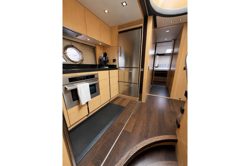 Slide: The Image of Luxurious kitchen interior of 2014 Sunseeker Predator 68 yacht with modern appliances. - 30