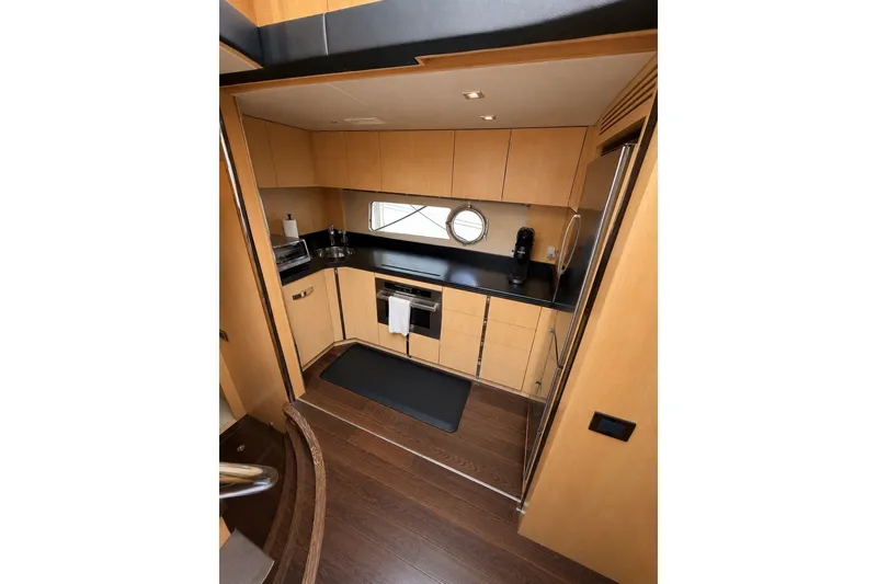 Slide: The Image of Luxurious kitchen interior of 2014 Sunseeker Predator 68 yacht with modern amenities. - 33