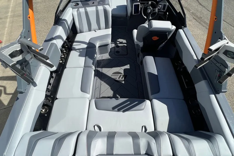 Slide: The Image of 2023 Malibu Wakesetter 22 LSV interior with spacious seating and modern design. - 14