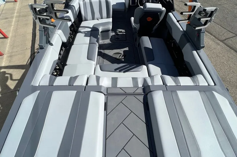 Slide: The Image of 2023 Malibu Wakesetter 22 LSV interior with spacious seating and modern design. - 13