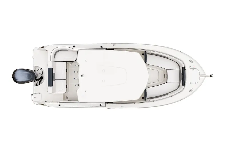 Slide: The Image of Manufacturer Provided Image: Top view of 2023 Robalo R242 Explorer boat with outboard motor. - 24