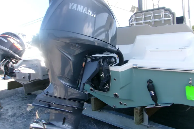 Slide: The Image of 2027 Key West 219 FS boat with Yamaha outboard motor, displayed on a trailer. - 3