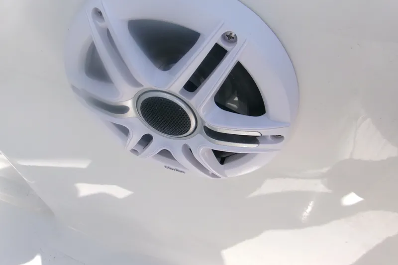 Slide: The Image of White speaker on 2027 Key West 219 FS boat, close-up view. - 14