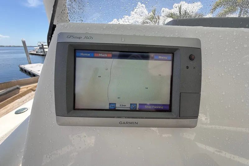 Slide: The Image of Garmin GPSmap 740s on 2013 Sportsman Masters 227 Bay Boat, displaying navigation screen. - 25