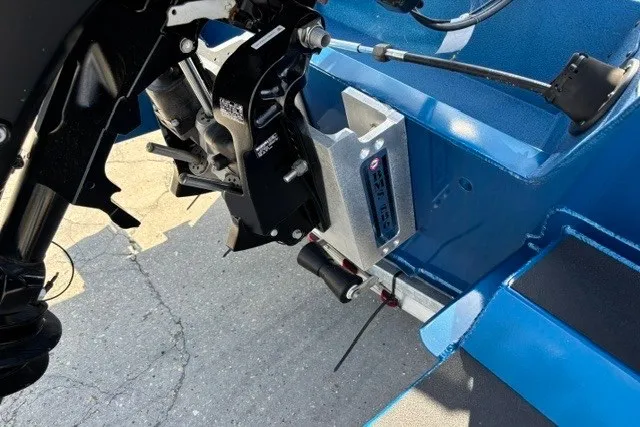 Slide: The Image of 2026 Sea Ark 19 Shadow CC boat engine and transom detail. - 4
