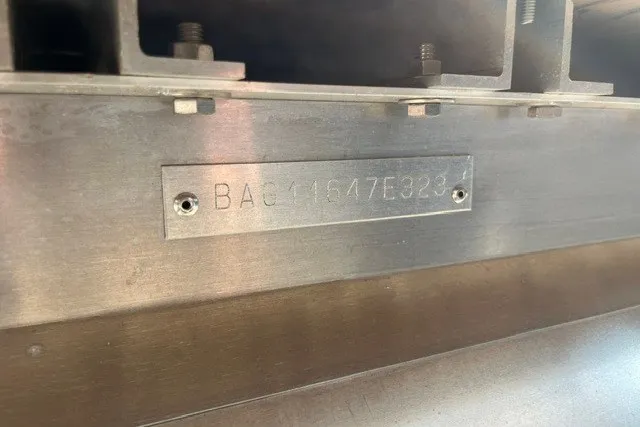 Slide: The Image of 2023 Bentley Pontoons Legacy 243 Cruise hull identification number plate. - 15