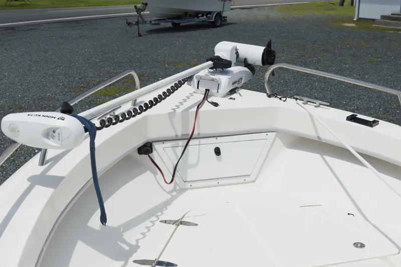 Slide: The Image of 2023 May-Craft 1900CC boat with Minn Kota trolling motor on deck. - 8