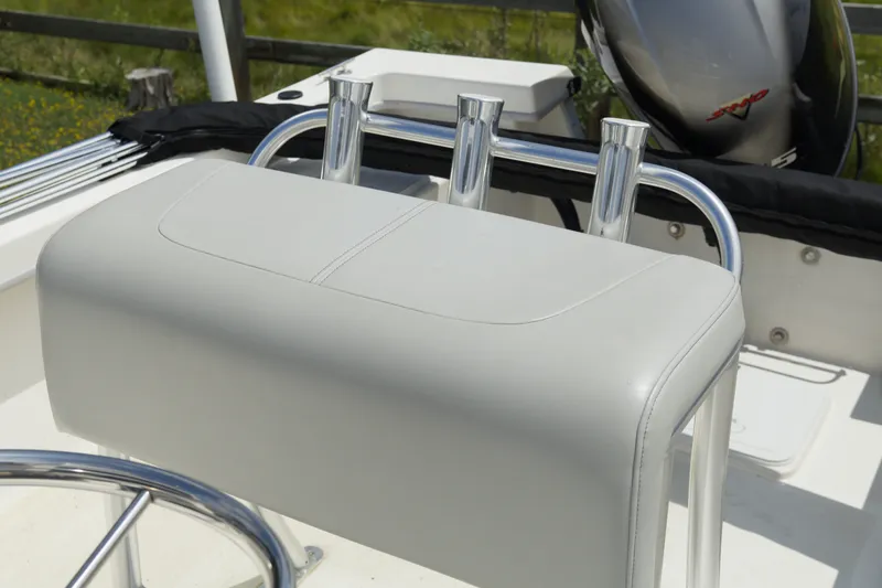 Slide: The Image of 2023 May-Craft 1900CC boat seat with rod holders and steering wheel. - 14