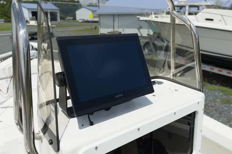 Slide: The Image of 2023 May-Craft 1900CC boat with Garmin navigation display on console. - 12