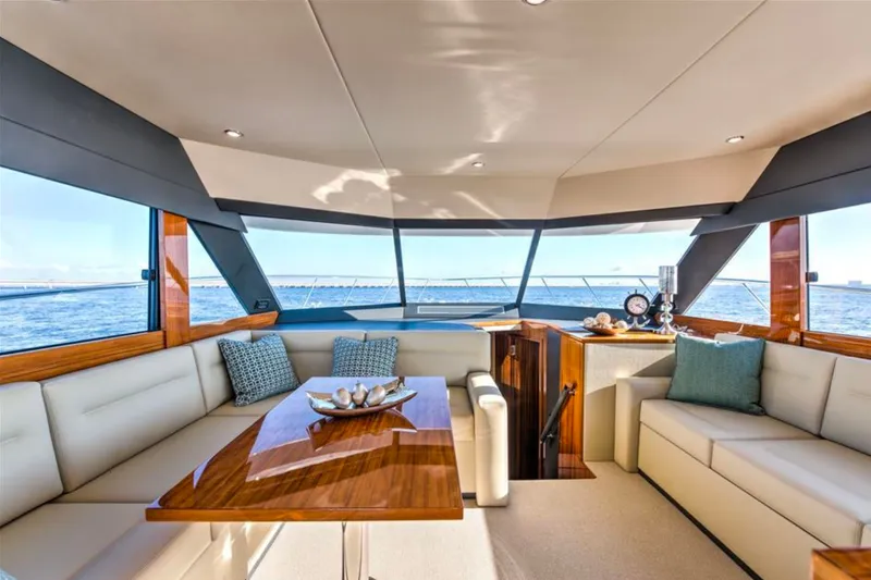 Slide: The Image of Luxurious interior of 2016 Maritimo M51 yacht with elegant seating and ocean view. - 25