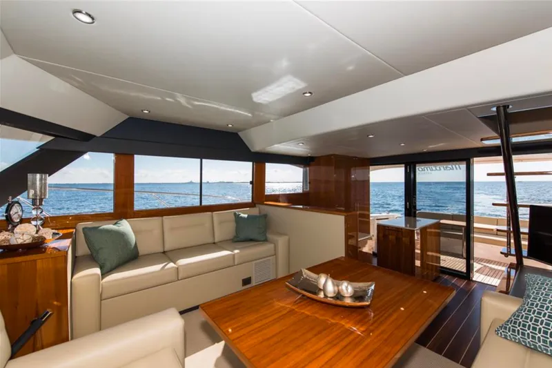Slide: The Image of Luxurious interior of 2016 Maritimo M51 yacht with ocean view and elegant furnishings. - 26