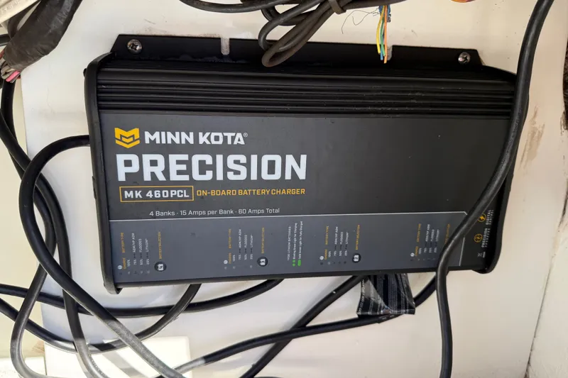 Slide: The Image of Minn Kota Precision MK 460PCL on-board battery charger in a 2012 Sea Fox 200XT boat. - 23
