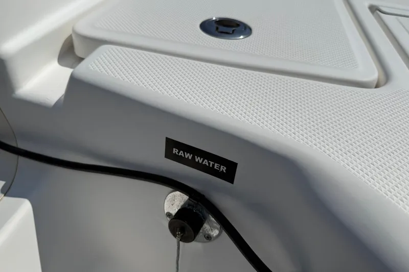 Slide: The Image of 2012 Sea Fox 200XT boat with raw water outlet detail. - 30