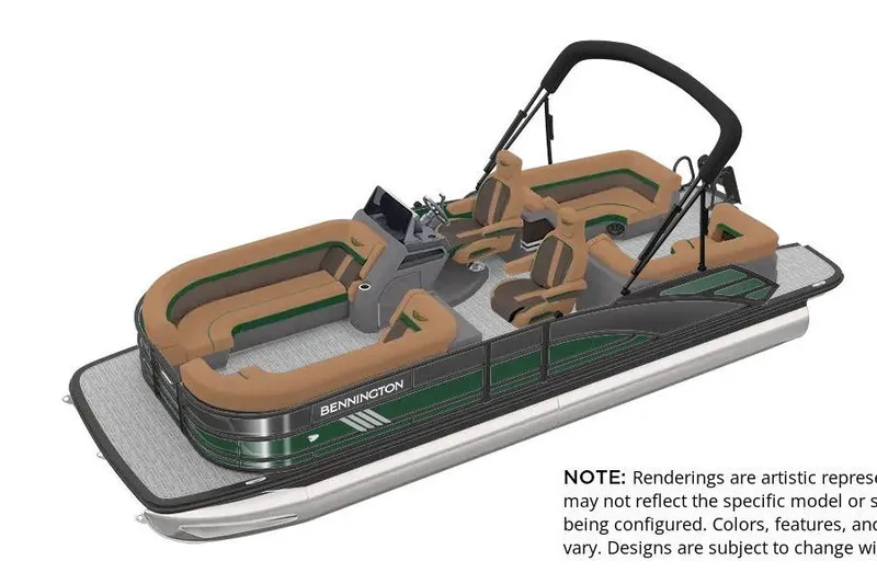 Slide: The Image of 2027 Bennington 22 M Quad Bench pontoon boat with stylish seating and modern design. - 21