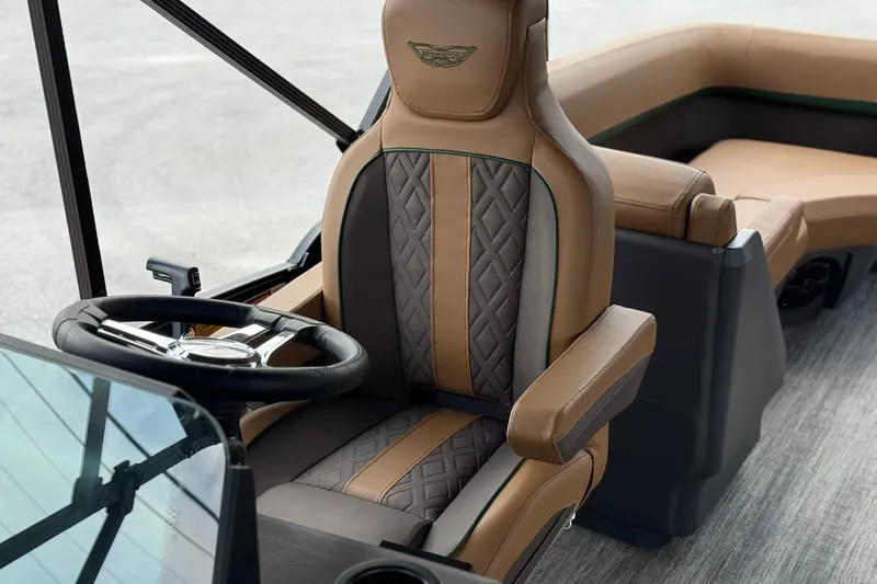 Slide: The Image of Luxurious interior of 2027 Bennington 22 M Quad Bench boat with elegant seating design. - 15