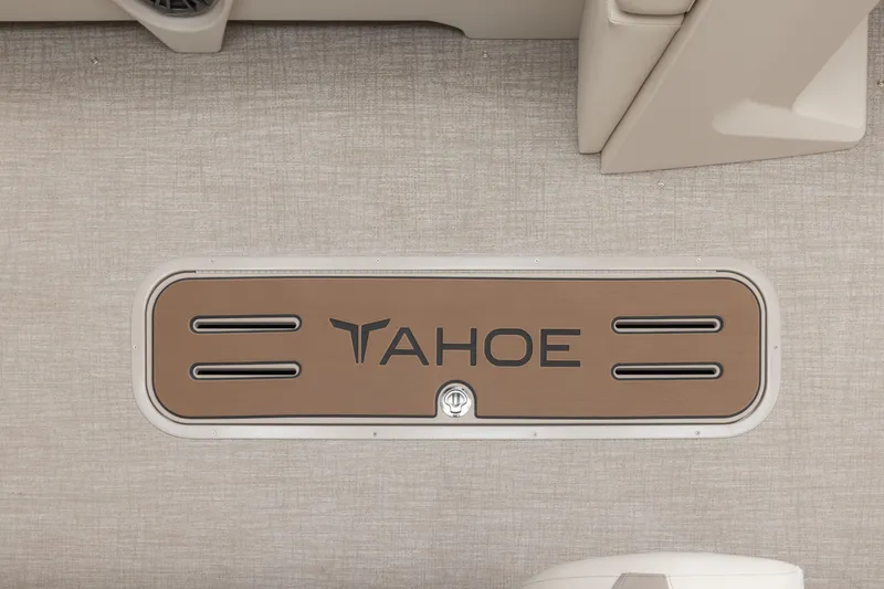 Slide: The Image of 2026 Tahoe Pontoon Cascade Cruise Rear Bench 23 interior detail. - 14