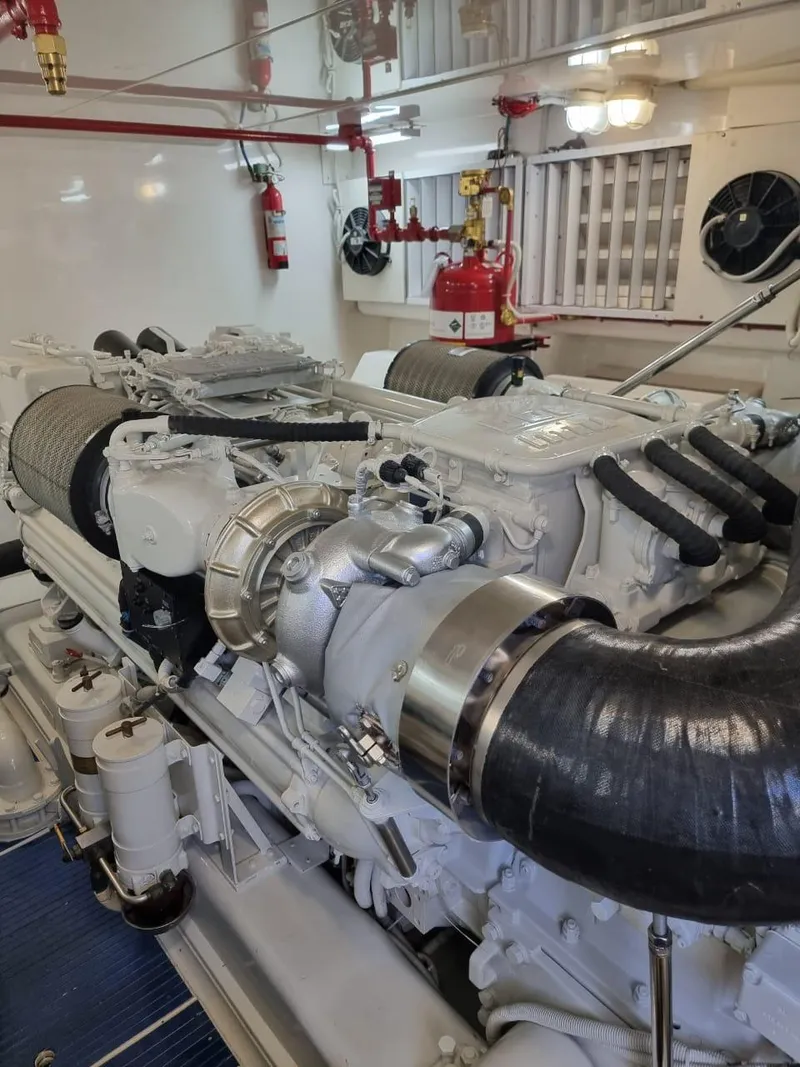 Slide: The Image of Engine room of a 2008 Bertram 670 Convertible yacht. - 36