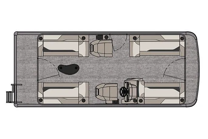 Slide: The Image of Manufacturer Provided Image: 2026 Tahoe Pontoon Sport Quad Lounger 21 top view layout with seating arrangement. - 4