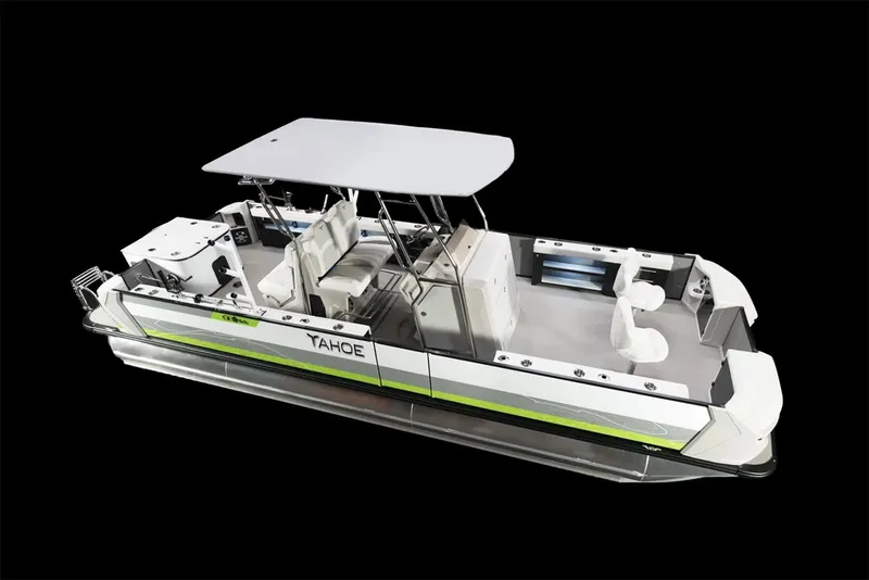 The Image of Manufacturer Provided Image: 2025 Tahoe Pontoon Geofish CLX boat with sleek design and spacious deck. - 0