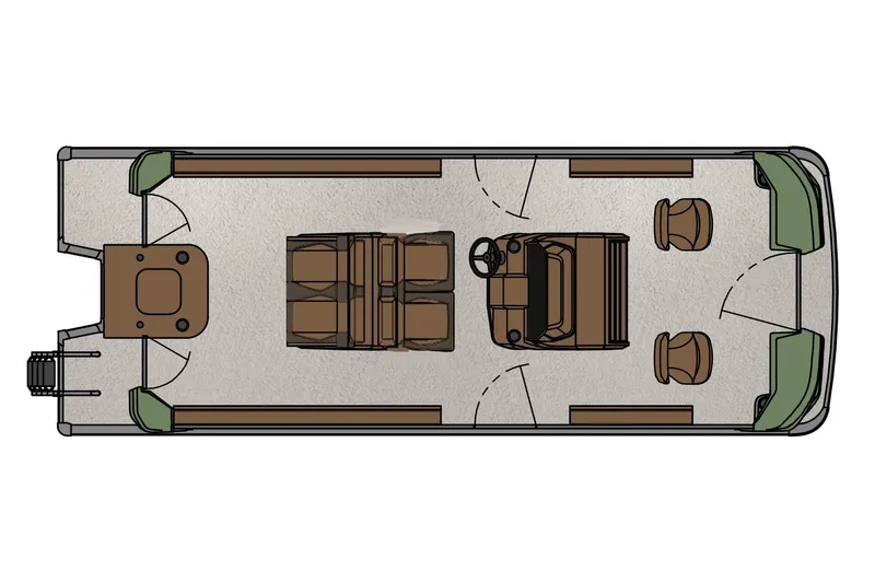 Slide: The Image of Manufacturer Provided Image: Top view layout of 2026 Tahoe Pontoon Geofish CLX 23 boat interior design. - 6