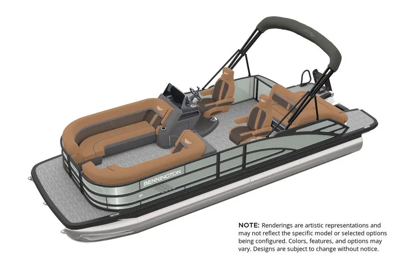 The Image of 2027 Bennington 23 MSB pontoon boat with sleek design and comfortable seating. - 1