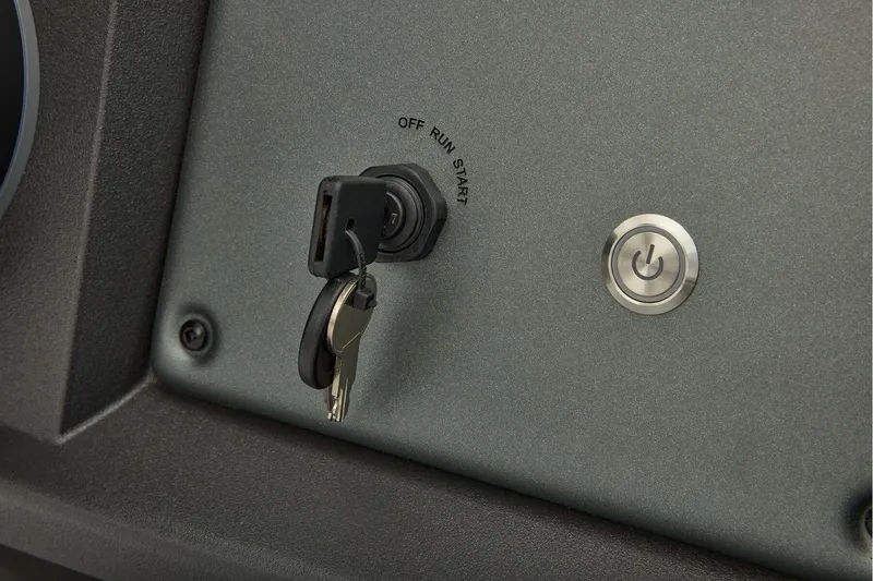 Slide: The Image of Manufacturer Provided Image: Ignition and power button of 2026 Sun Tracker Party Barge 22 RF XP3. - 35