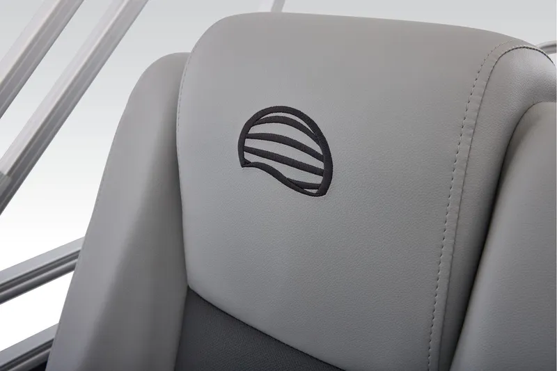 Slide: The Image of Manufacturer Provided Image: 2026 Sun Tracker SportFish 22 DLX seat with embroidered logo detail. - 41