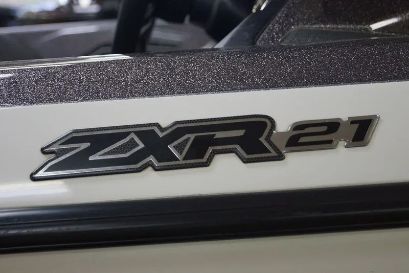 Slide: The Image of 2023 Skeeter ZXR21 logo on a sleek boat exterior. - 14