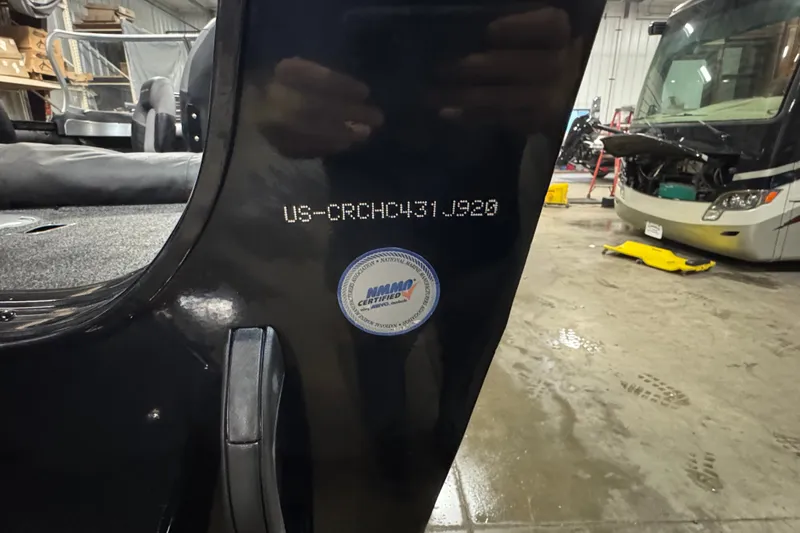 Slide: The Image of 2020 Crestliner 1850 Super Hawk with visible hull identification number and certification sticker. - 5
