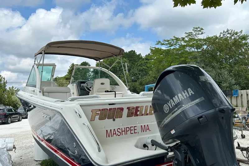 Slide: The Image of 2012 Pursuit DC 265 Dual Console boat with Yamaha engine, docked in Mashpee, MA. - 6