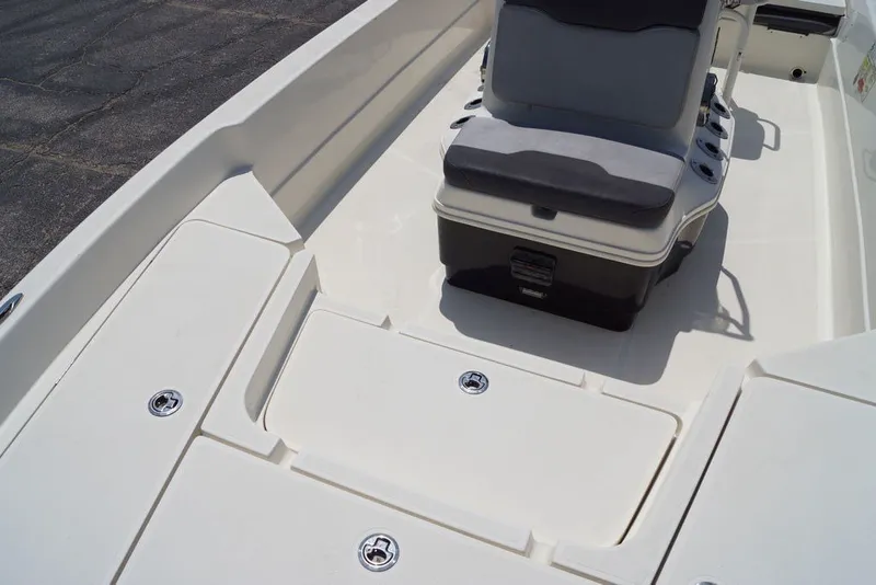 Slide: The Image of 2025 Skeeter SX2250 boat interior with seating and storage compartments. - 15