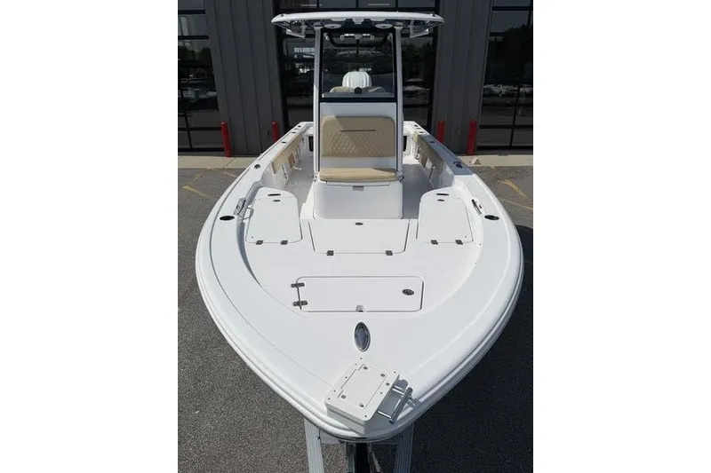 Slide: The Image of 2027 Sportsman Masters 247 Bay Boat with spacious deck and modern design. - 14