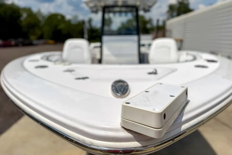 Slide: The Image of 2023 Sportsman Heritage 261 Center Console boat, close-up of bow with seating. - 66