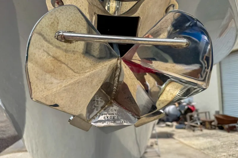 Slide: The Image of Close-up of a polished anchor on a 2023 Sportsman Heritage 261 Center Console boat. - 43